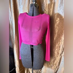 Long sleeved mesh crop top